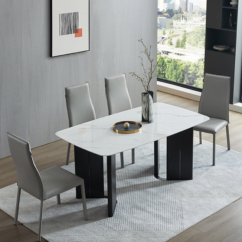 Contemporary 1/5/7 Piece Stone Rectangle Dining Set for Home