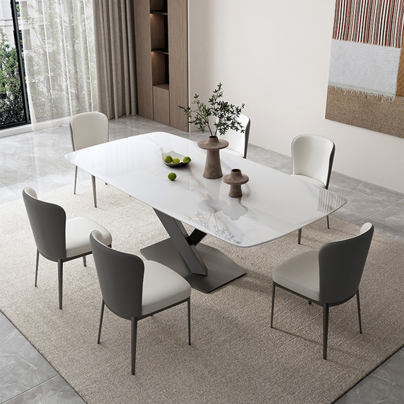 Modern Indoor 1/5/7 Pcs Dinette Set with White Dining Table and Chairs