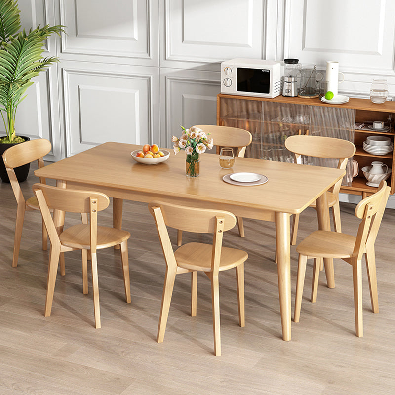 1/2/5 Piece Contemporary Style Dining Room Table and Chair Set in Light Wood