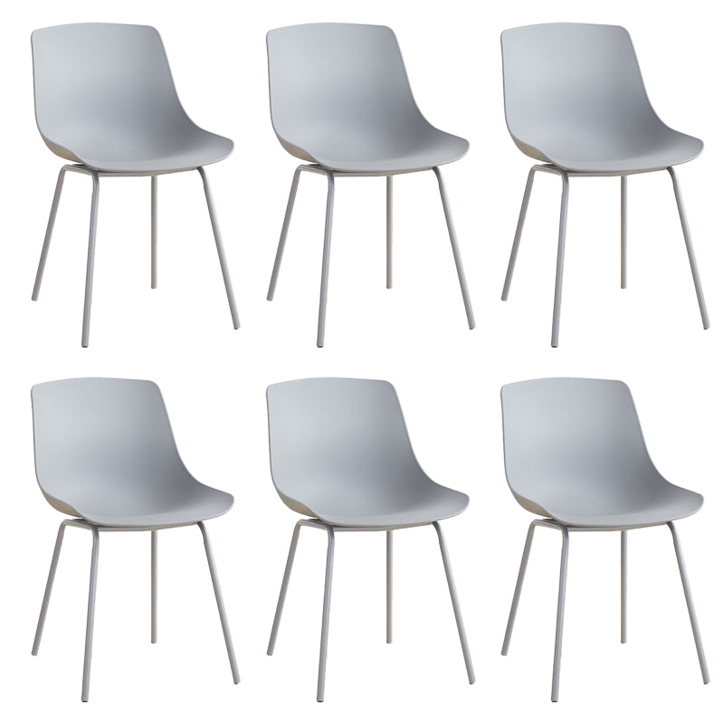 Contemporary Kitchen Plastic Parsons Metal Leg Dining Side Chair