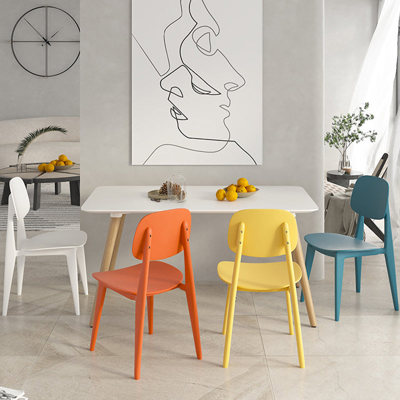 Dining Room Contemporary Plastic Open Back Dining Side Chair