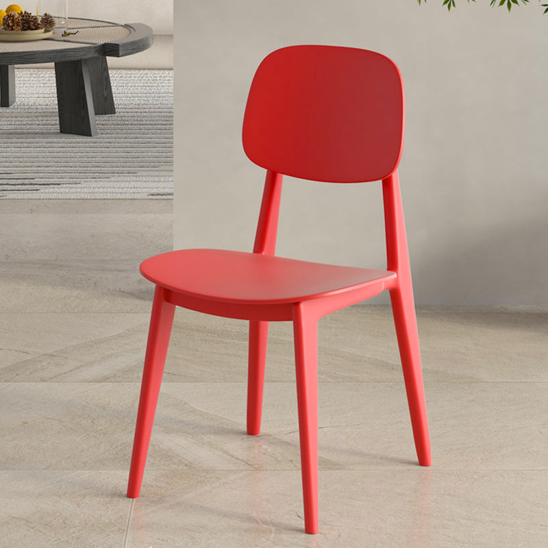 Dining Room Contemporary Plastic Open Back Dining Side Chair