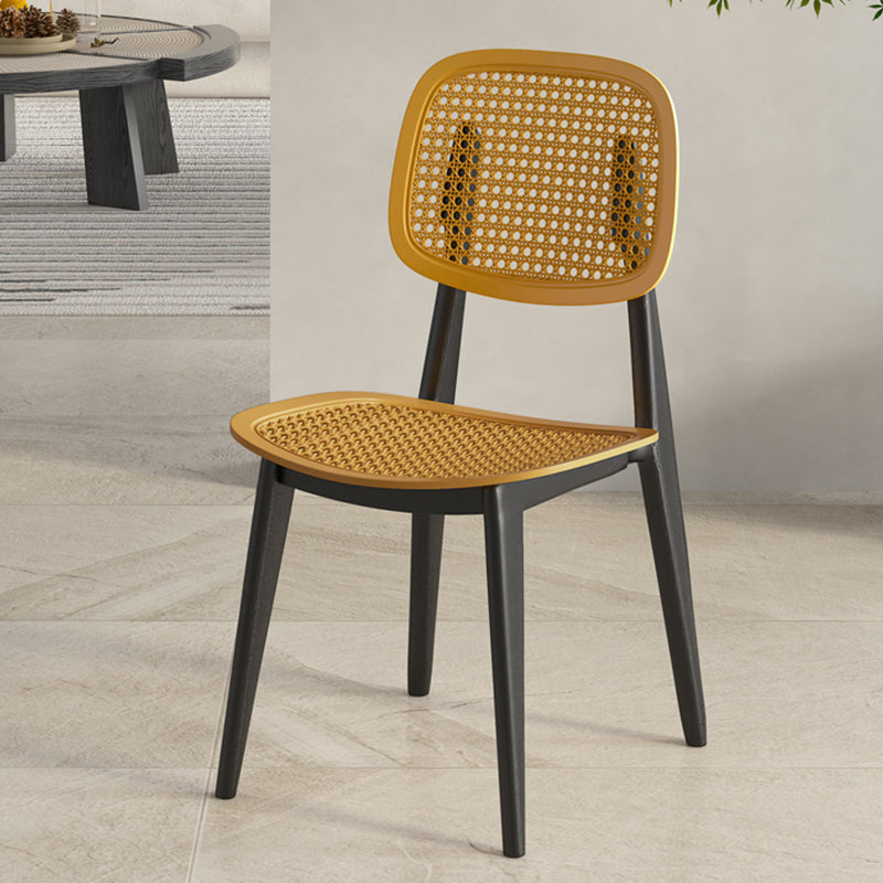 Dining Room Contemporary Plastic Open Back Dining Side Chair