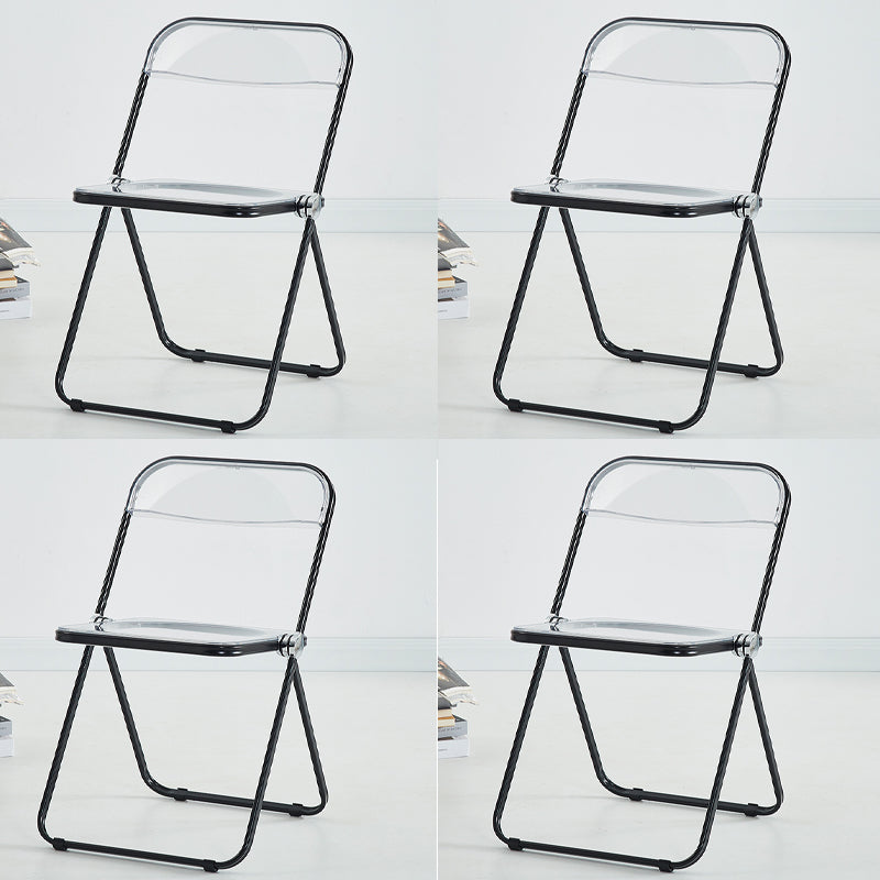 Contemporary Open Back Metal Folding Armless Dining Chairs(Set of 4/8)