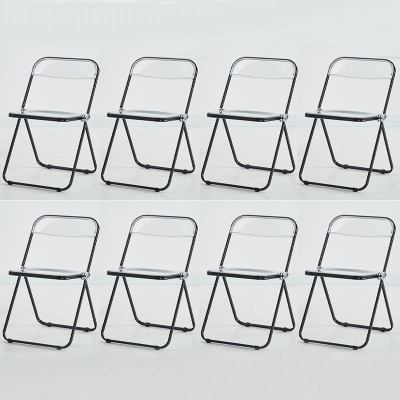 Contemporary Open Back Metal Folding Armless Dining Chairs(Set of 4/8)