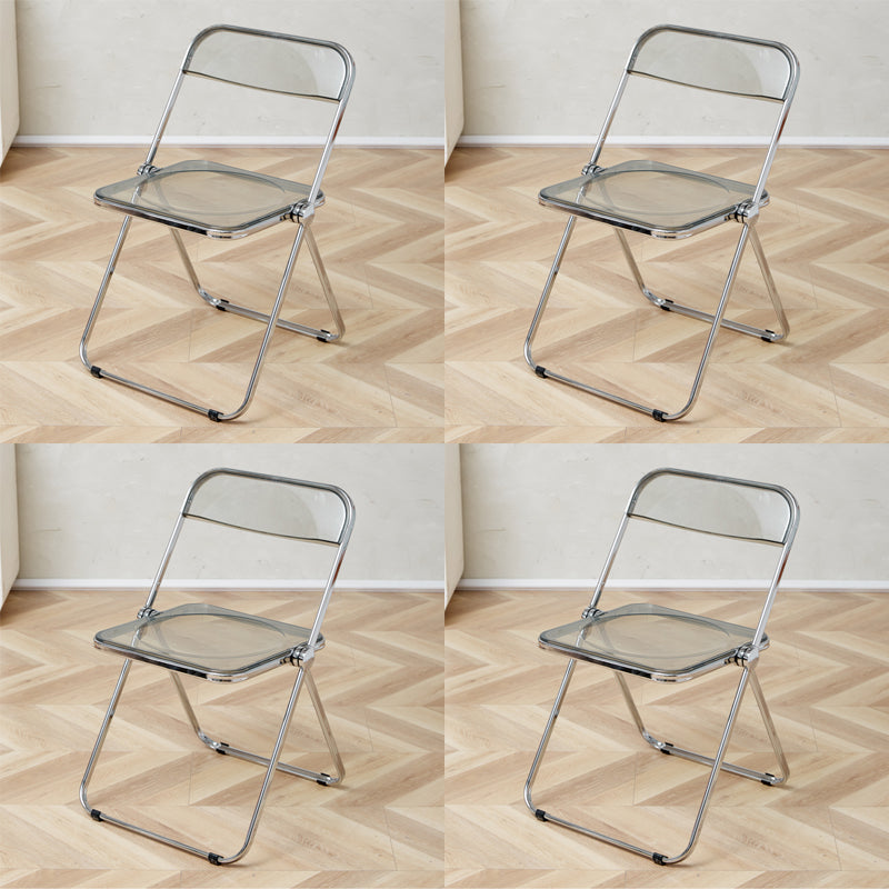 Contemporary Open Back Metal Folding Armless Dining Chairs(Set of 4/8)