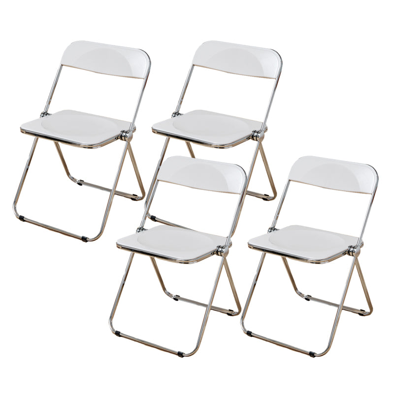 Contemporary Open Back Metal Folding Armless Dining Chairs(Set of 4/8)