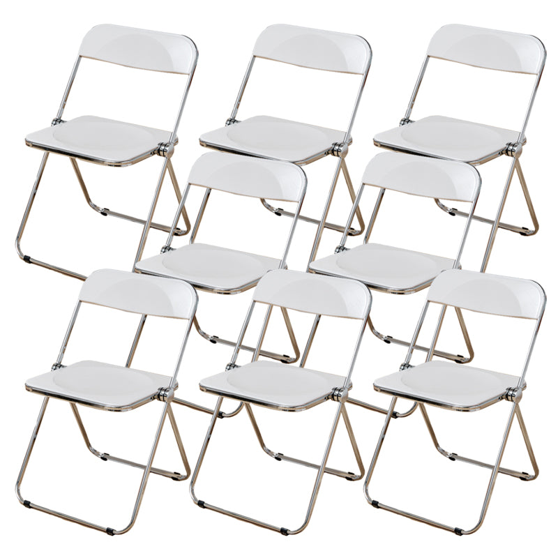 Contemporary Open Back Metal Folding Armless Dining Chairs(Set of 4/8)