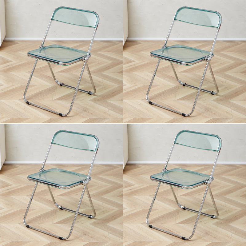 Contemporary Open Back Metal Folding Armless Dining Chairs(Set of 4/8)