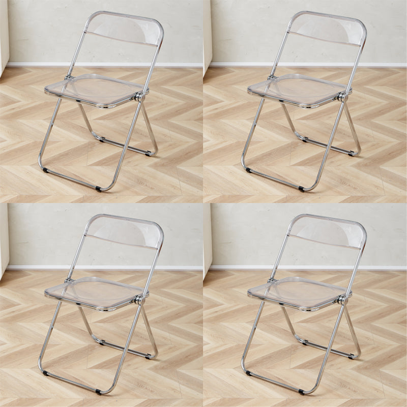 Contemporary Open Back Metal Folding Armless Dining Chairs(Set of 4/8)