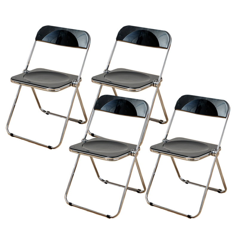 Contemporary Open Back Metal Folding Armless Dining Chairs(Set of 4/8)