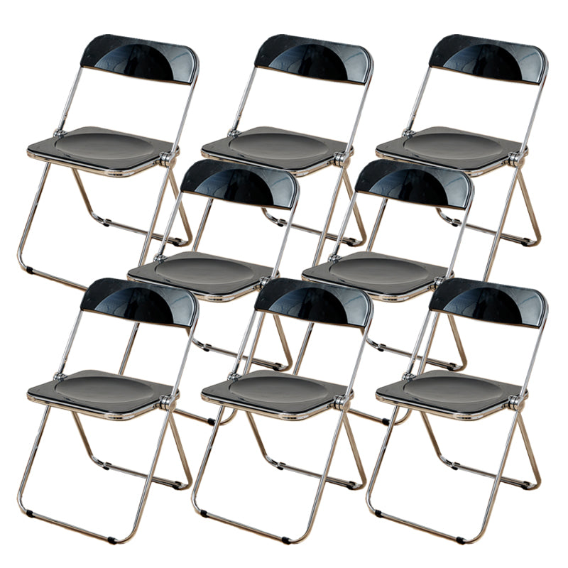 Contemporary Open Back Metal Folding Armless Dining Chairs(Set of 4/8)