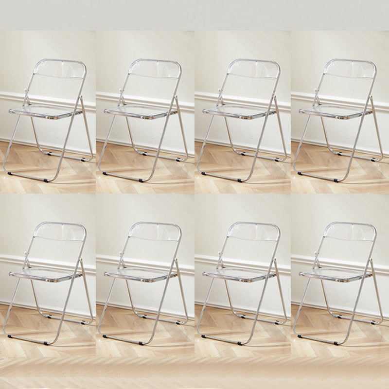 Contemporary Open Back Metal Folding Armless Dining Chairs(Set of 4/8)