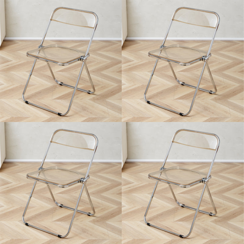 Contemporary Open Back Metal Folding Armless Dining Chairs(Set of 4/8)