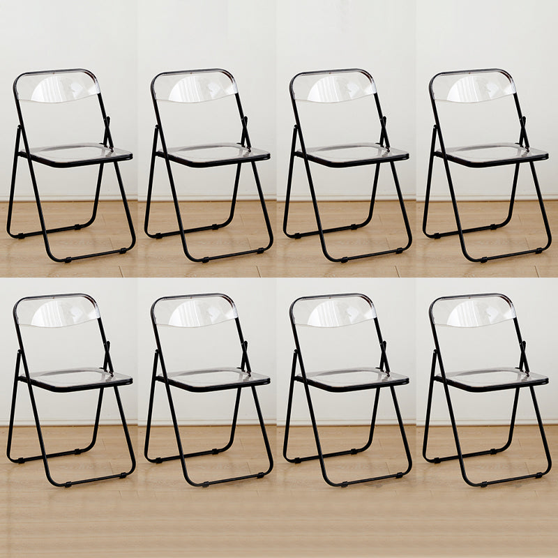 Contemporary Open Back Folding Metal Armless Dining Chairs(Set of 4/8)