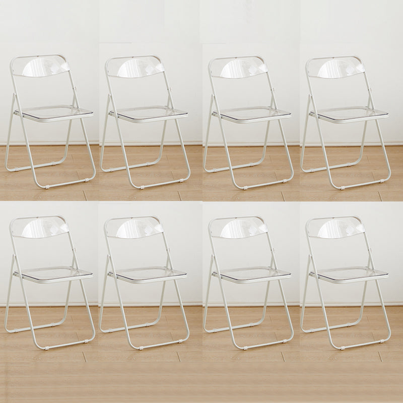 Contemporary Open Back Folding Metal Armless Dining Chairs(Set of 4/8)