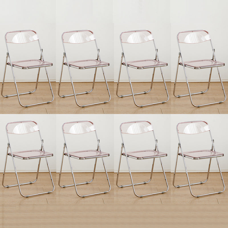 Contemporary Open Back Folding Metal Armless Dining Chairs(Set of 4/8)