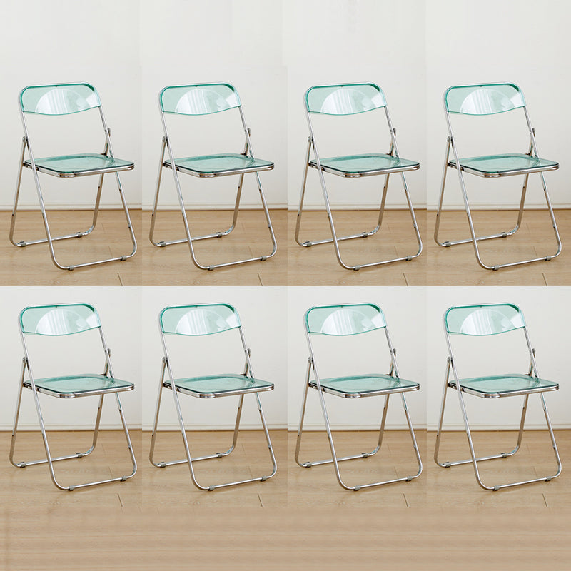 Contemporary Open Back Folding Metal Armless Dining Chairs(Set of 4/8)