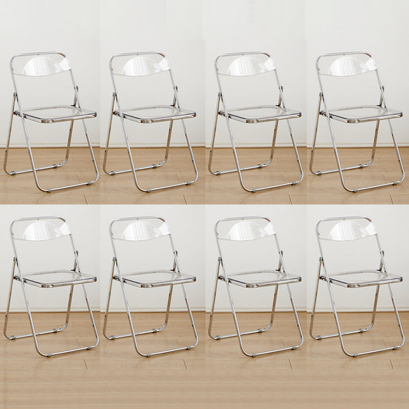 Contemporary Open Back Folding Metal Armless Dining Chairs(Set of 4/8)