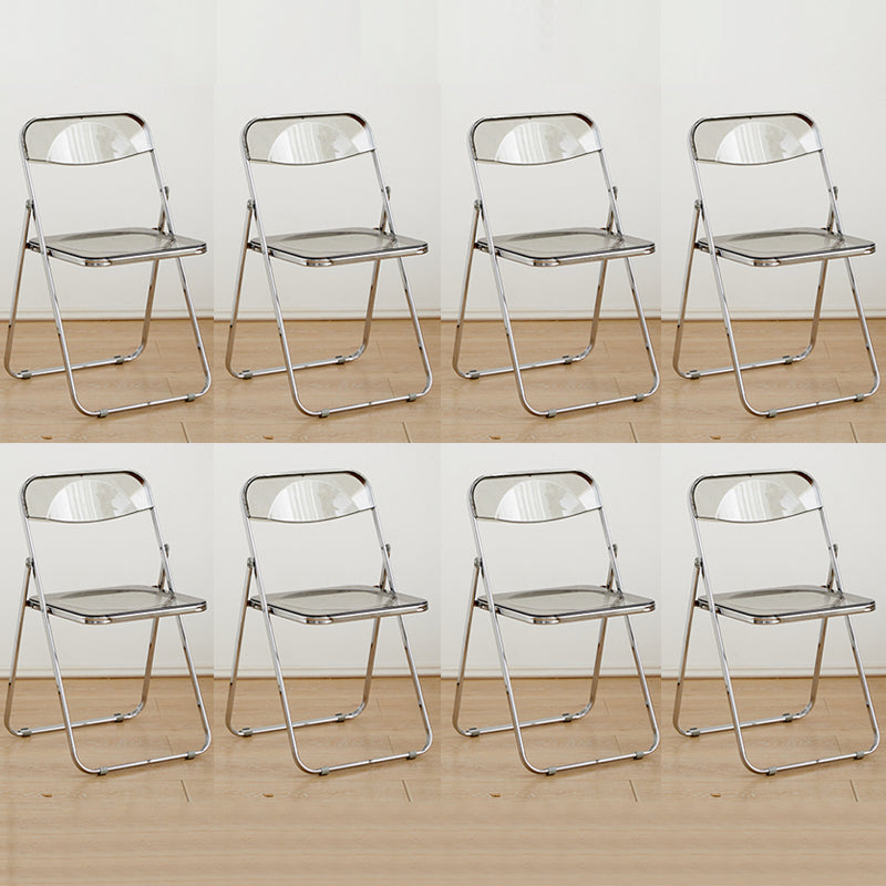 Contemporary Open Back Folding Metal Armless Dining Chairs(Set of 4/8)