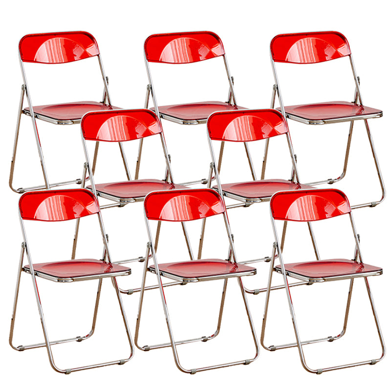 Contemporary Open Back Folding Metal Armless Dining Chairs(Set of 4/8)