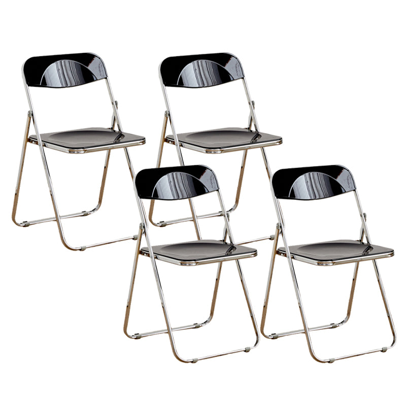 Contemporary Open Back Folding Metal Armless Dining Chairs(Set of 4/8)