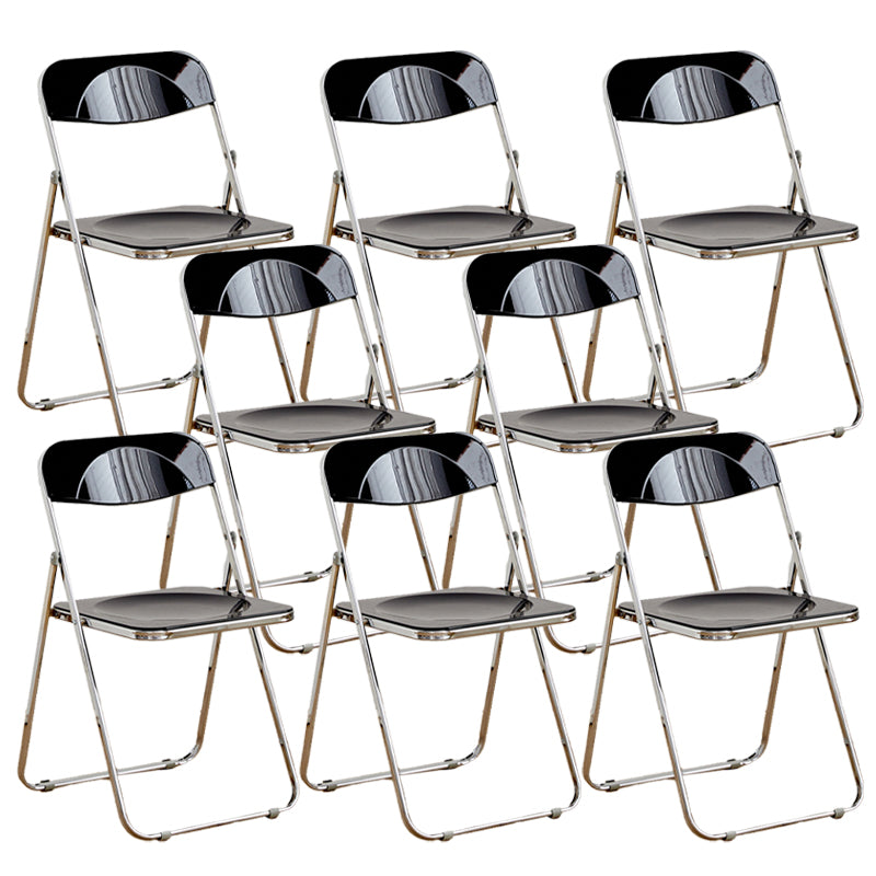 Contemporary Open Back Folding Metal Armless Dining Chairs(Set of 4/8)