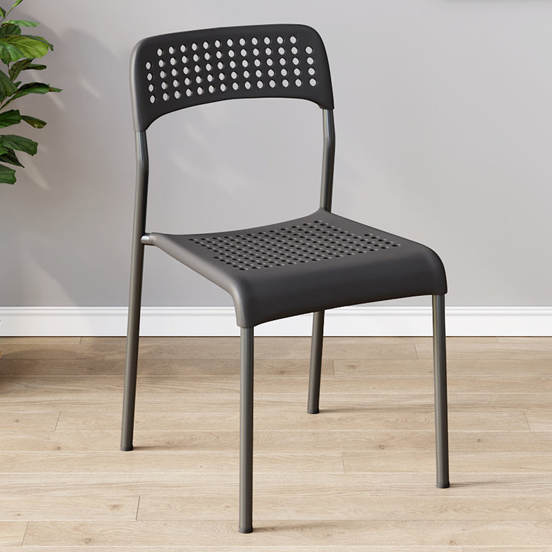 Contemporary Kitchen Stackable Open Back Plastic Dining Side Chair