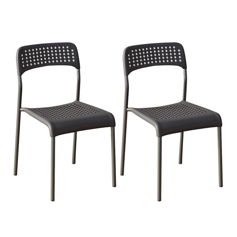 Contemporary Kitchen Stackable Open Back Plastic Dining Side Chair