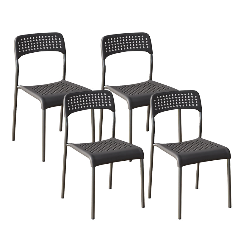 Contemporary Kitchen Stackable Open Back Plastic Dining Side Chair