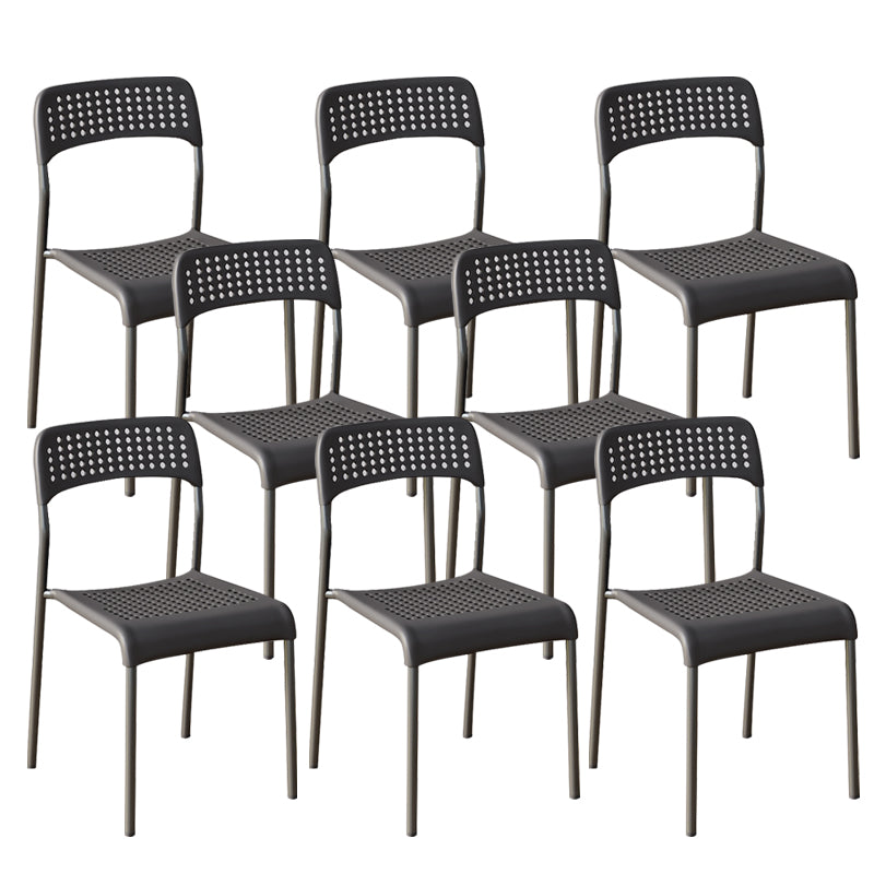 Contemporary Kitchen Stackable Open Back Plastic Dining Side Chair