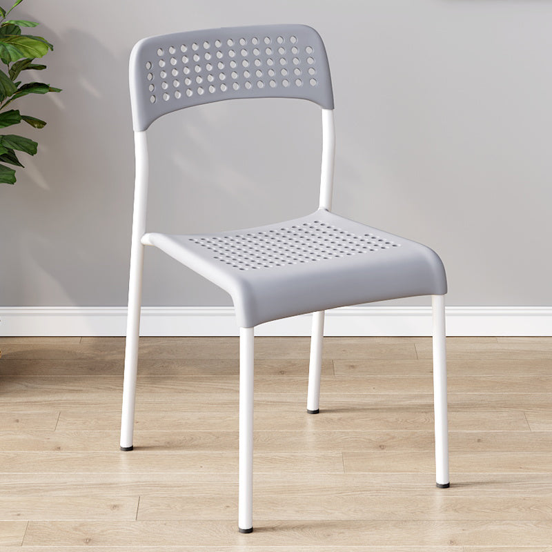 Contemporary Kitchen Stackable Open Back Plastic Dining Side Chair