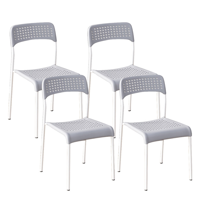 Contemporary Kitchen Stackable Open Back Plastic Dining Side Chair