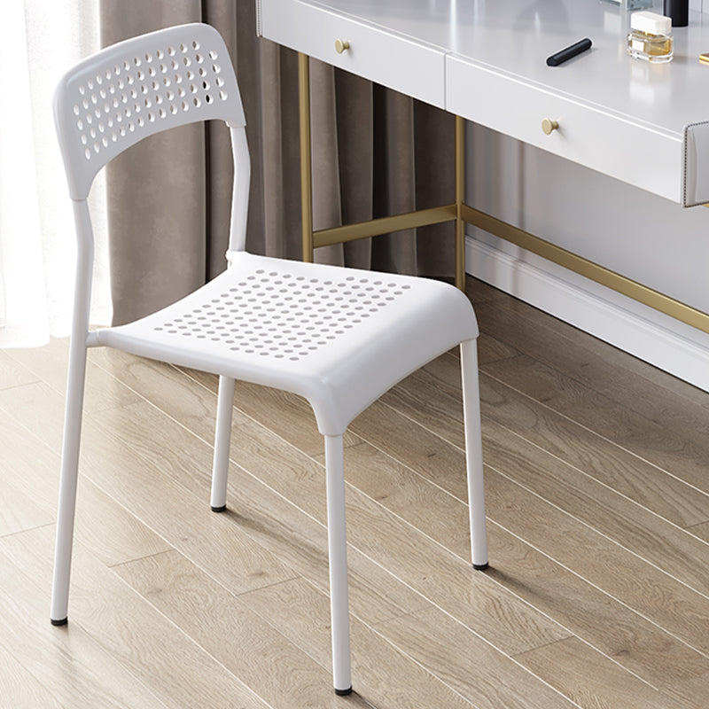 Contemporary Kitchen Stackable Open Back Plastic Dining Side Chair