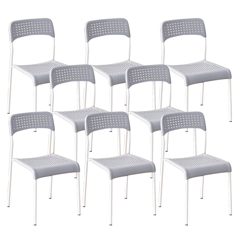 Contemporary Kitchen Stackable Open Back Plastic Dining Side Chair