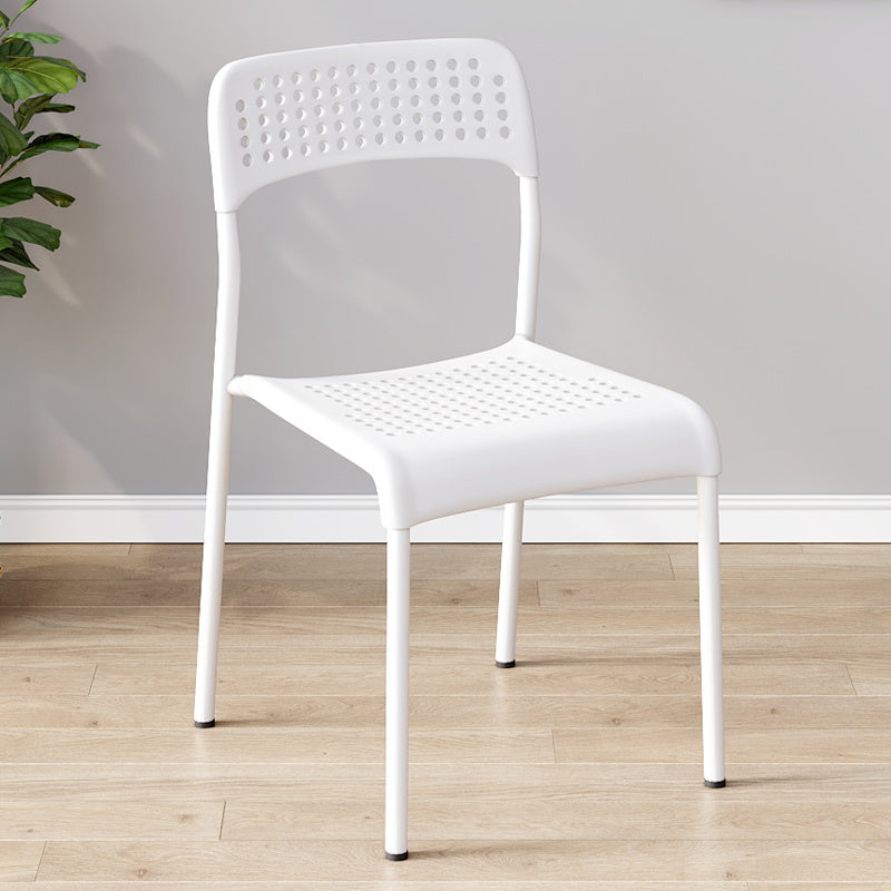 Contemporary Kitchen Stackable Open Back Plastic Dining Side Chair