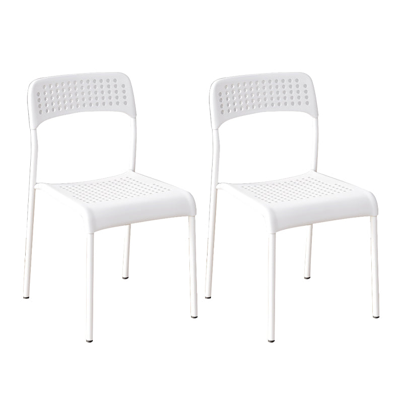 Contemporary Kitchen Stackable Open Back Plastic Dining Side Chair