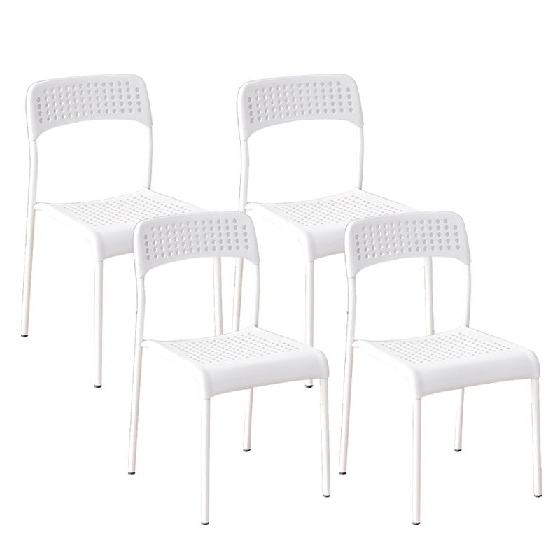 Contemporary Kitchen Stackable Open Back Plastic Dining Side Chair