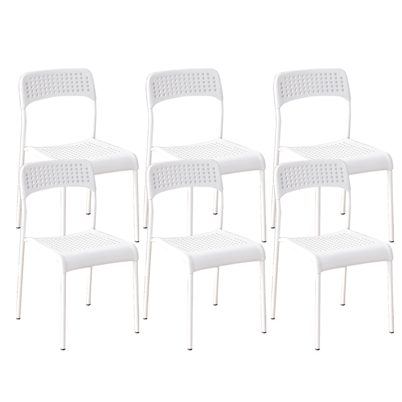 Contemporary Kitchen Stackable Open Back Plastic Dining Side Chair