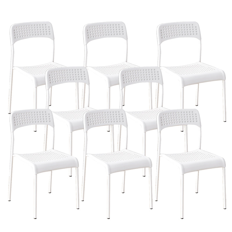 Contemporary Kitchen Stackable Open Back Plastic Dining Side Chair