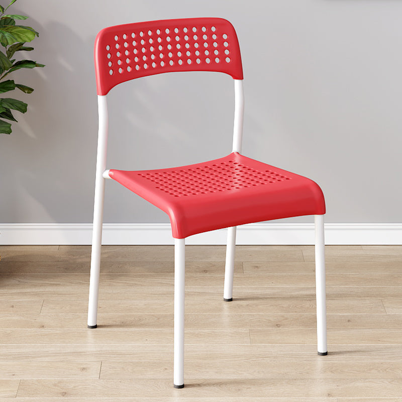 Contemporary Kitchen Stackable Open Back Plastic Dining Side Chair