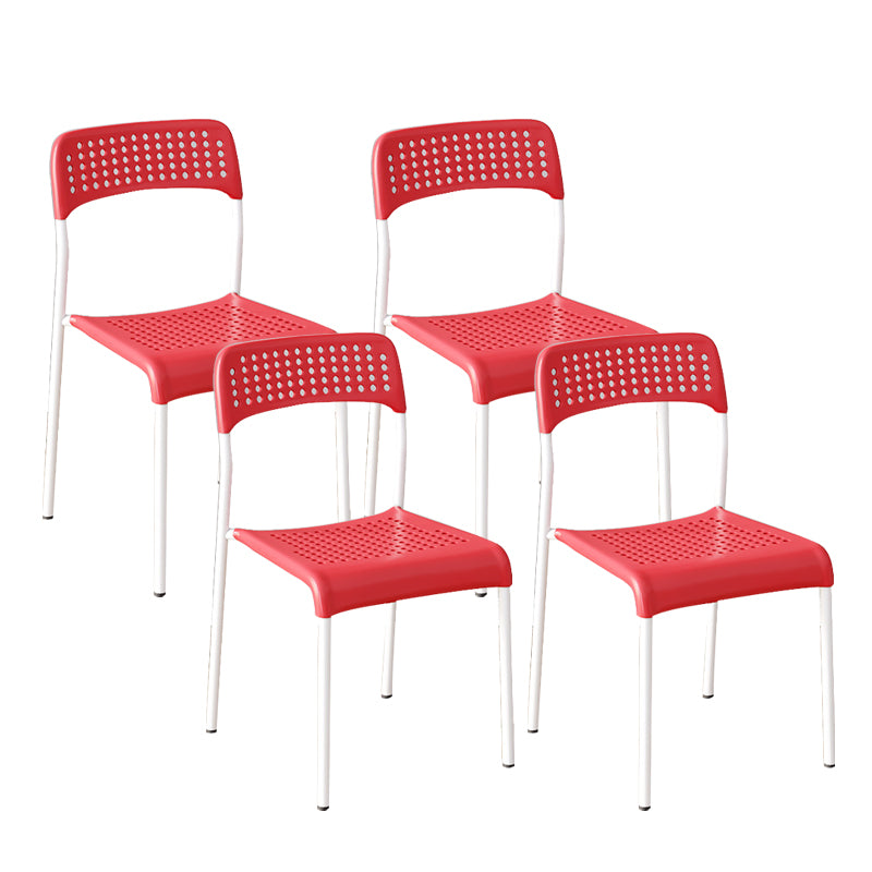 Contemporary Kitchen Stackable Open Back Plastic Dining Side Chair