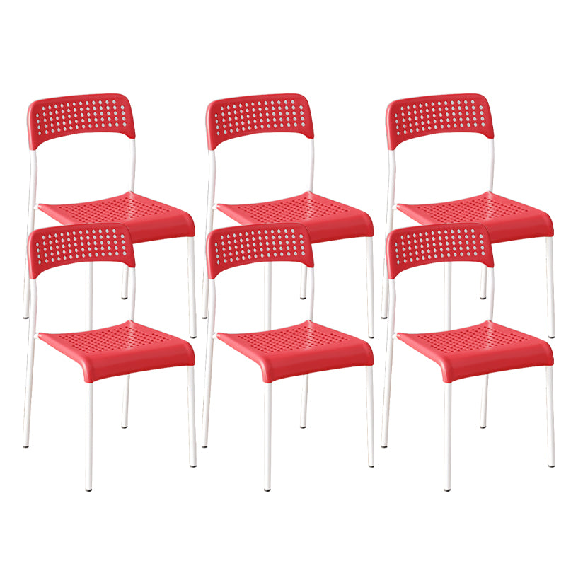 Contemporary Kitchen Stackable Open Back Plastic Dining Side Chair