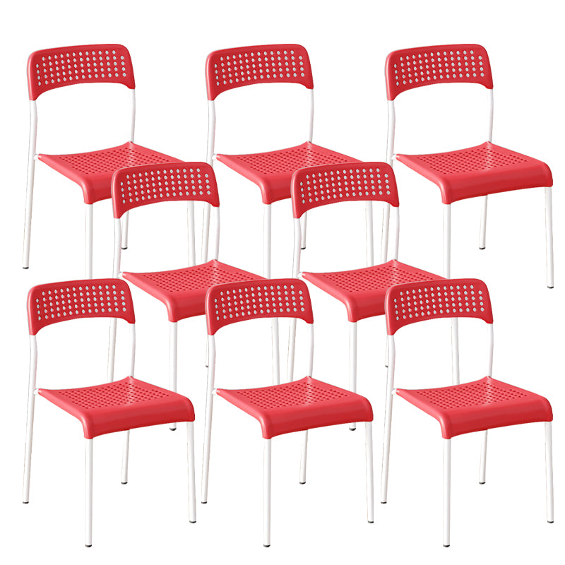 Contemporary Kitchen Stackable Open Back Plastic Dining Side Chair