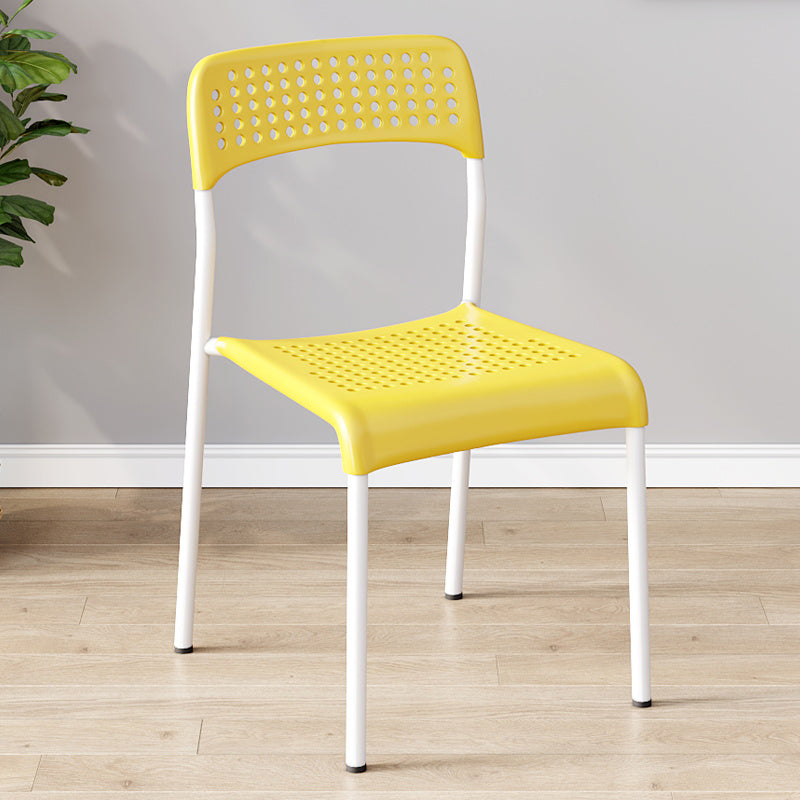 Contemporary Kitchen Stackable Open Back Plastic Dining Side Chair