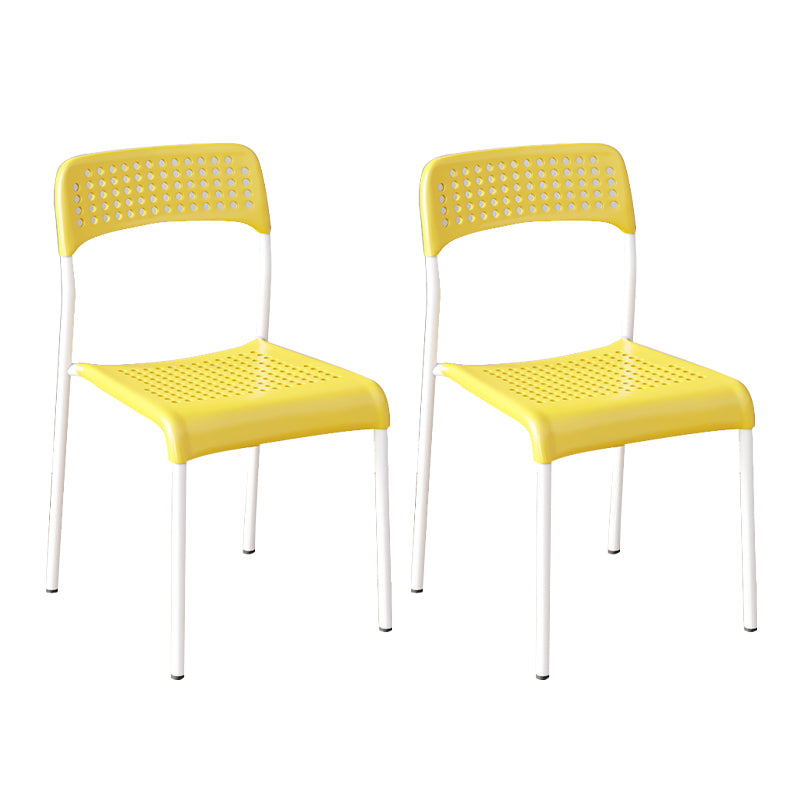 Contemporary Kitchen Stackable Open Back Plastic Dining Side Chair