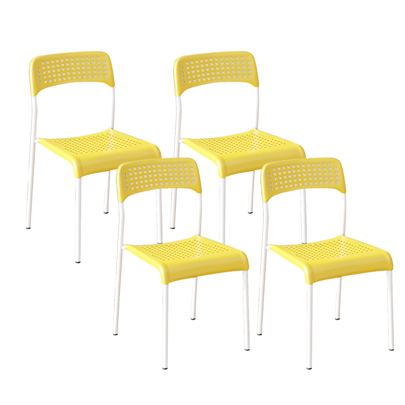 Contemporary Kitchen Stackable Open Back Plastic Dining Side Chair