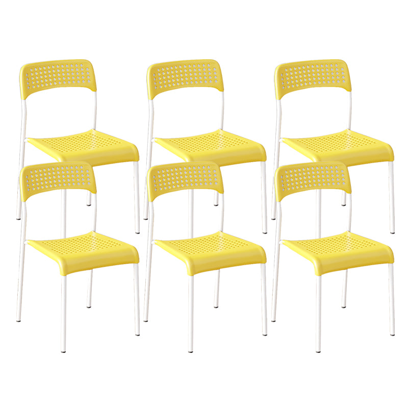 Contemporary Kitchen Stackable Open Back Plastic Dining Side Chair