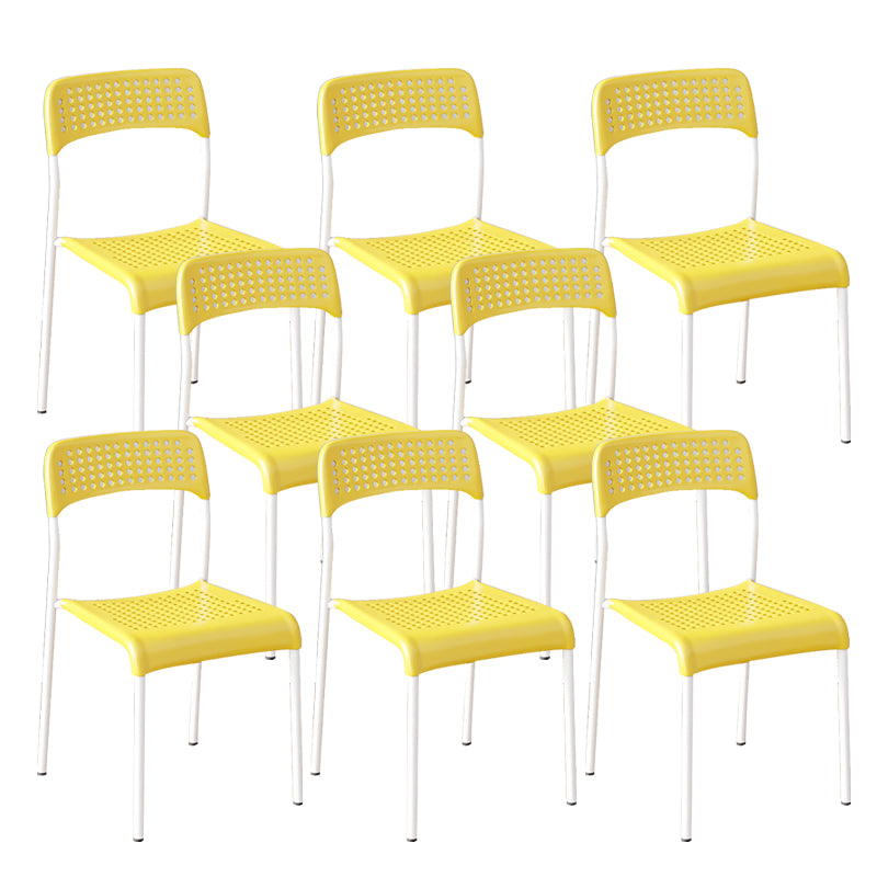 Contemporary Kitchen Stackable Open Back Plastic Dining Side Chair