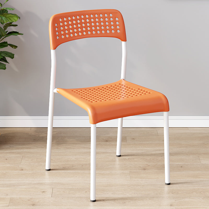 Contemporary Kitchen Stackable Open Back Plastic Dining Side Chair